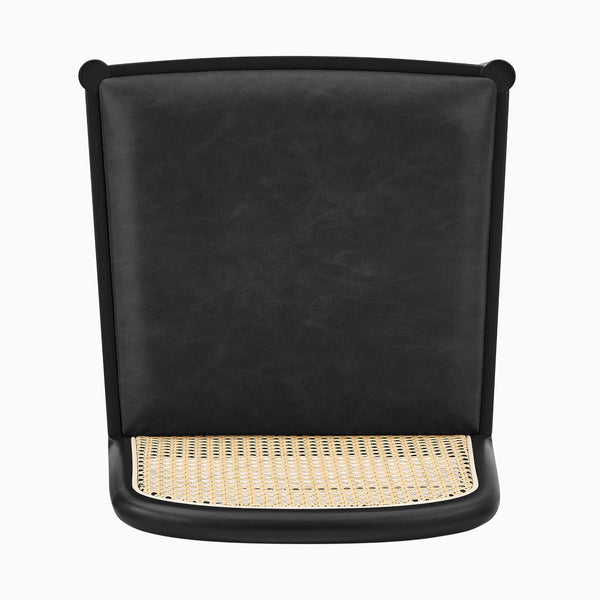 Donna KD Faux Leather Rattan Counter Stool, Casa Black