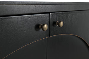 Weston Sideboard, Hand Rubbed Black with Light Brown Trim
