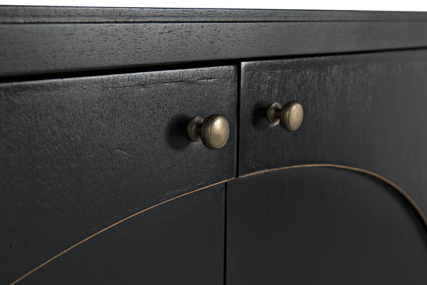 Weston Sideboard, Hand Rubbed Black with Light Brown Trim