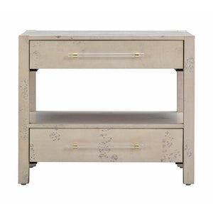 Brandyss White Burl Nightstand