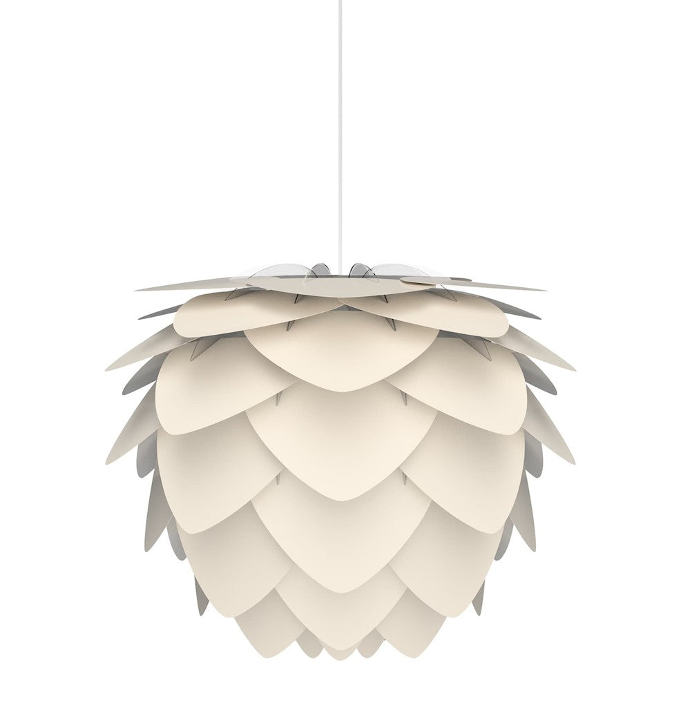 Aluvia Medium Plug-In Pendant in Pearl with White Cord