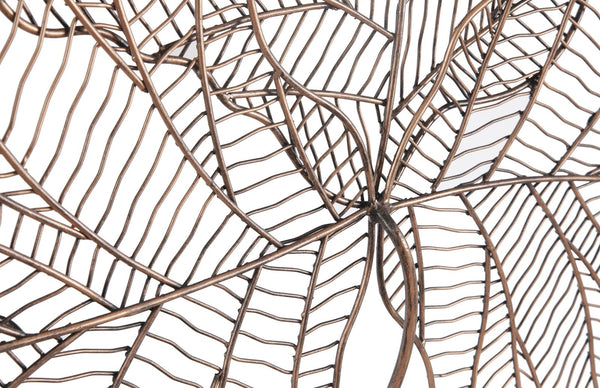 Tri Leaf Wall Art, Smallall, Metal, Copper/Black