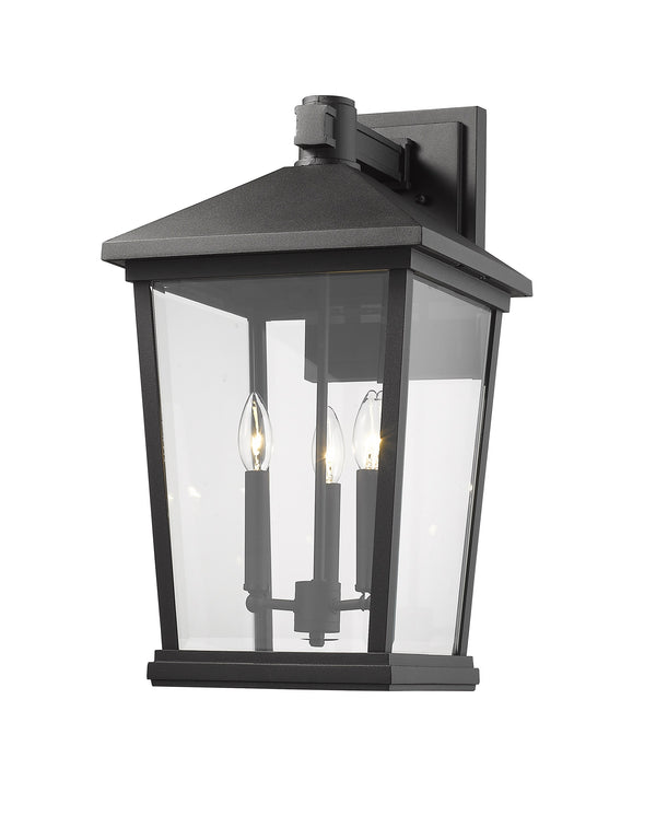 Beacon 3 Light Outdoor Wall Sconce in Black Finish