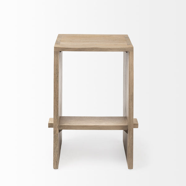 Aida 26" Seat Height Light Brown Wood Counter Stool