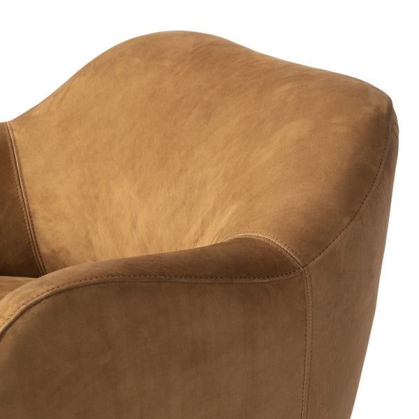 Julius Swivel Chair In Nubuck Cognac