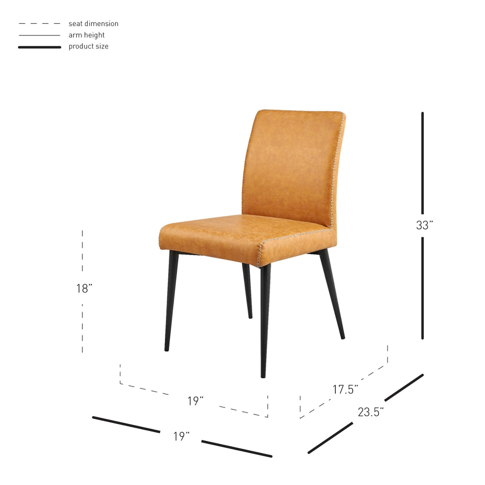Kevin KD PU Dining Side Chair, Vintage Cedar