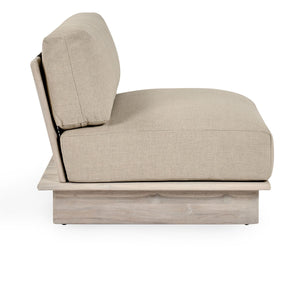 Livia Teak Outdoor Armless Chair - Taupe