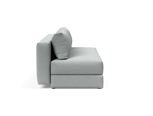 OSVALD FULL SOFABED in MELANGE GREY FABRIC WITH Black steel LEGS 538