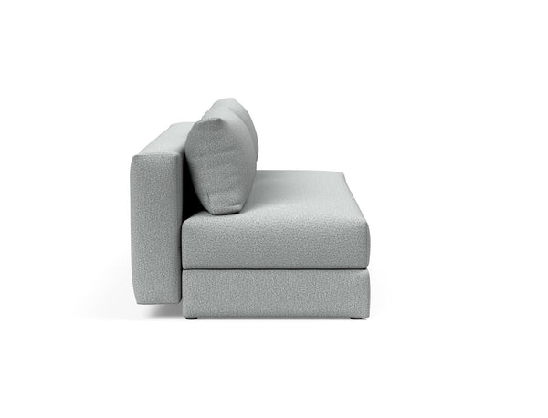 OSVALD FULL SOFABED in MELANGE GREY FABRIC WITH Black steel LEGS 538