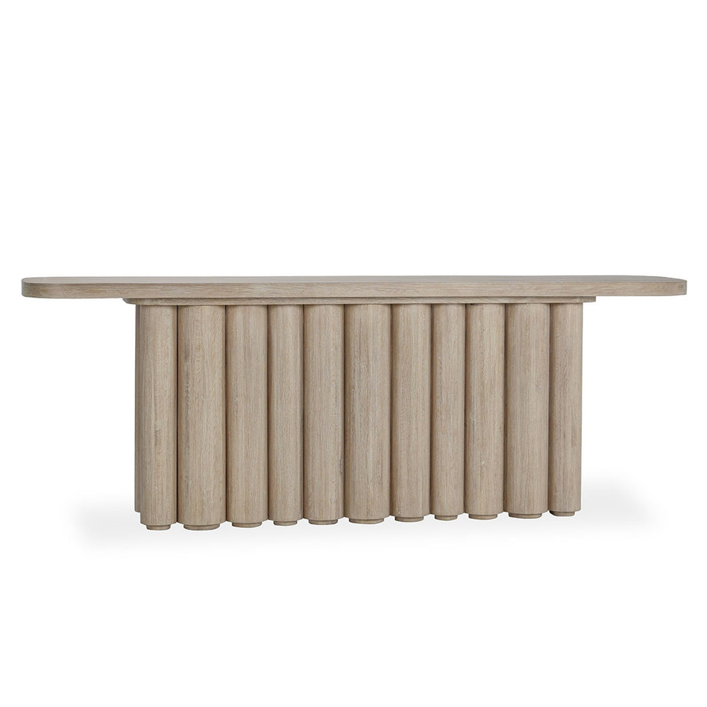 Tiber Solid Wood Console Table in Cream Washed