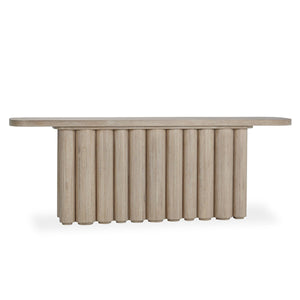Tiber Solid Wood Console Table in Cream Washed