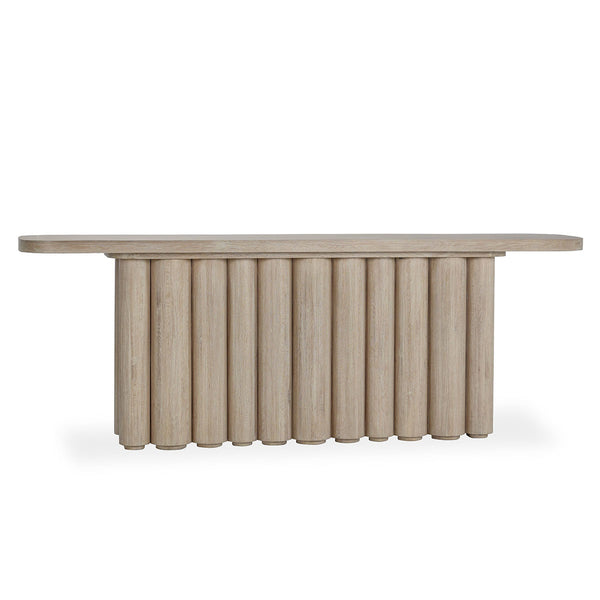 Tiber Solid Wood Console Table in Cream Washed
