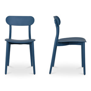 Kent Outdoor Dining Chair Set in Navy Blue - Moe's