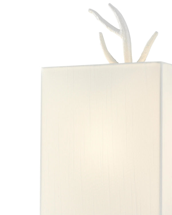 Baneberry Wall Sconce, Left In Gesso White