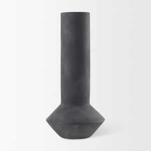 Esme 7.1L x 7.1W x 15.0H Dark Gray Ceramic Vase
