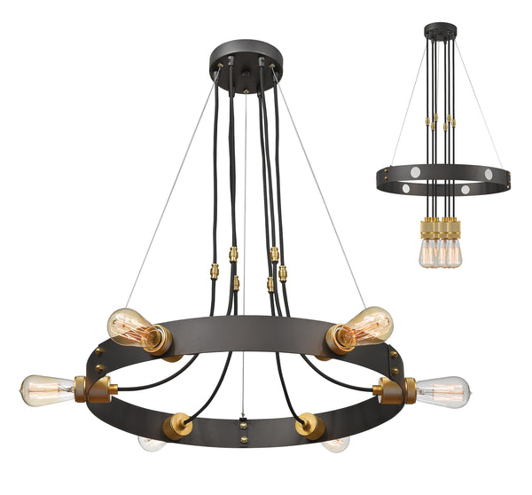 Troubadour  6 Light Chandelier in Bronze Finish