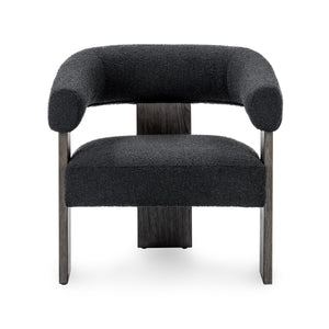 Julina Upholstered Accent Chair with Oak Frame - Charcoal