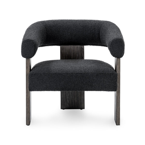 Julina Upholstered Accent Chair with Oak Frame - Charcoal