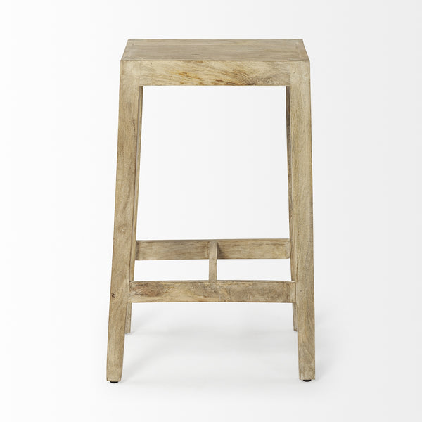 Colony 25" Seat Height Brown Wood Seat & Frame Stool