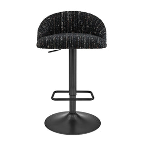 Jorrell KD Boucle Gaslift Swivel Bar Stool, Zenith Black