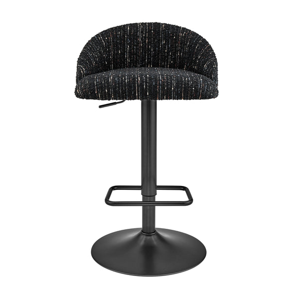 Jorrell KD Boucle Gaslift Swivel Bar Stool, Zenith Black