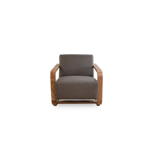 Moe's Eckersley Lounge Chair in Cool Brown Leather