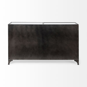 Pender 63" L Black Metal Glass Door Display Cabinet