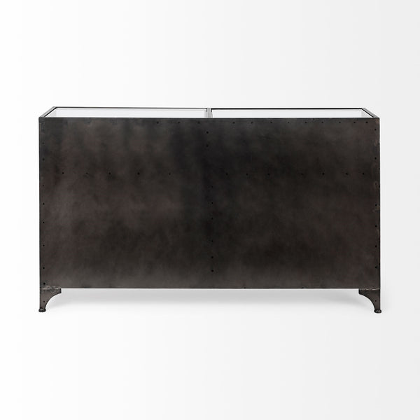 Pender 63" L Black Metal Glass Door Display Cabinet