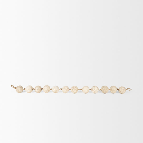 Varamala Beige Paper Mache Sphere Garland