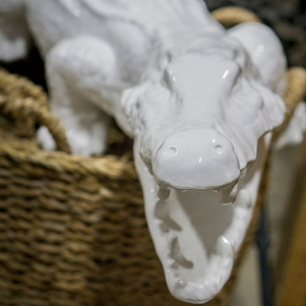 Resin Crocodile, White