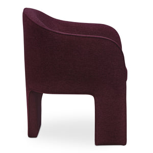 Moe's Clara Collection Upholstered Dining Chair in Plum
