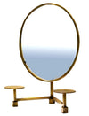 Desk Top Oval Mirror Antique Brass Finish