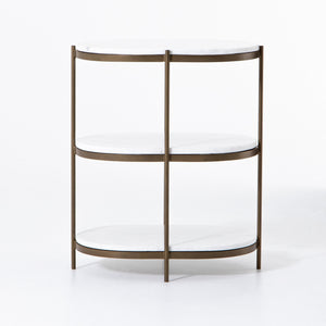 Felix Oval Nightstand in Antique Brass