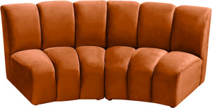 Lynda 2pc. Modular Sectional In Cognac Velvet