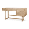 Grier  62.0L x 22.0W x 30.0H Light Brown Solid Wood W/Cane Office Desk