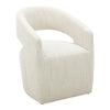 Moe's Barrow Rolling Dining Chair in White Mist