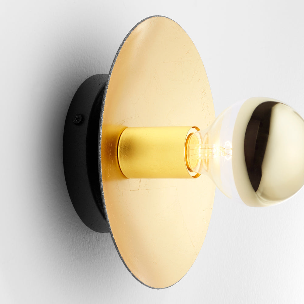 Artemis Wall Mount in Noir and Gold Leaf