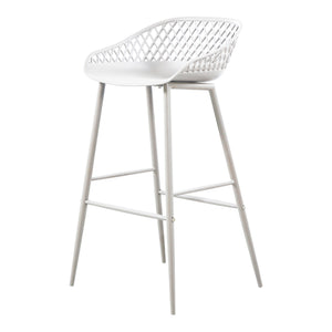Piazza White Outdoor Barstool Set of 2