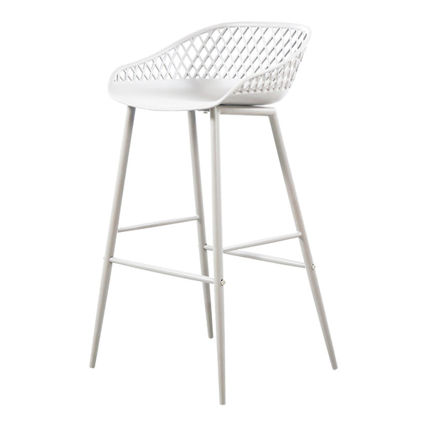 Piazza White Outdoor Barstool Set of 2