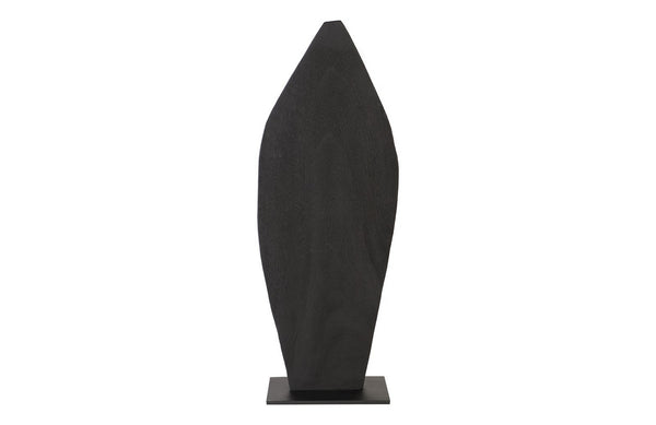  Carved Leaf on Stand, Burnt, Small