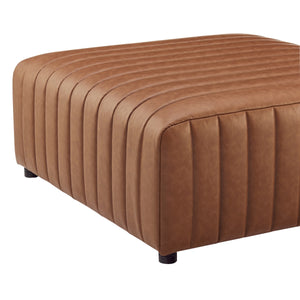 Harland Faux Leather Square Coffee Table/Ottoman, Vintage Cider