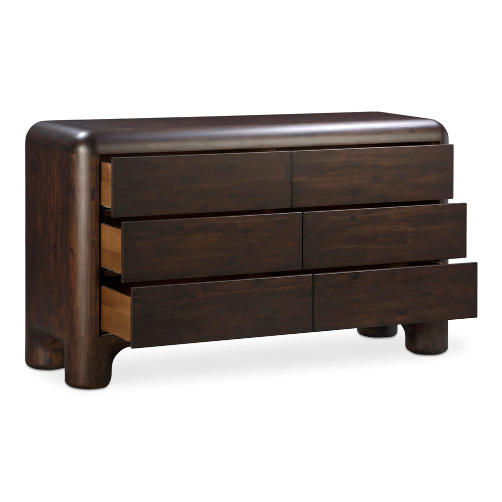 Rowan 6 Drawer Dresser in Dark Brown Acacia