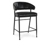 Umbria Leather Counter Stool - Midnight Raven