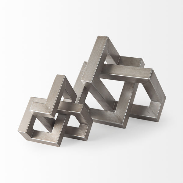 Link Small Silver Metal Sculpture Decorative Object