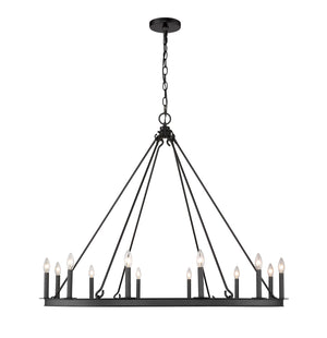 Barclay 12 Light Chandelier in Matte Black Finish