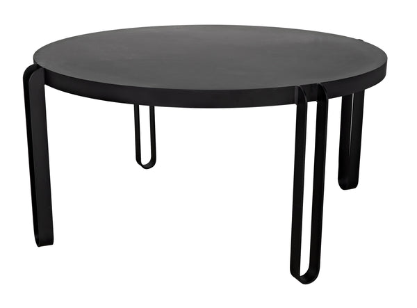 Marcellus Dining Table, 63", Black Metal