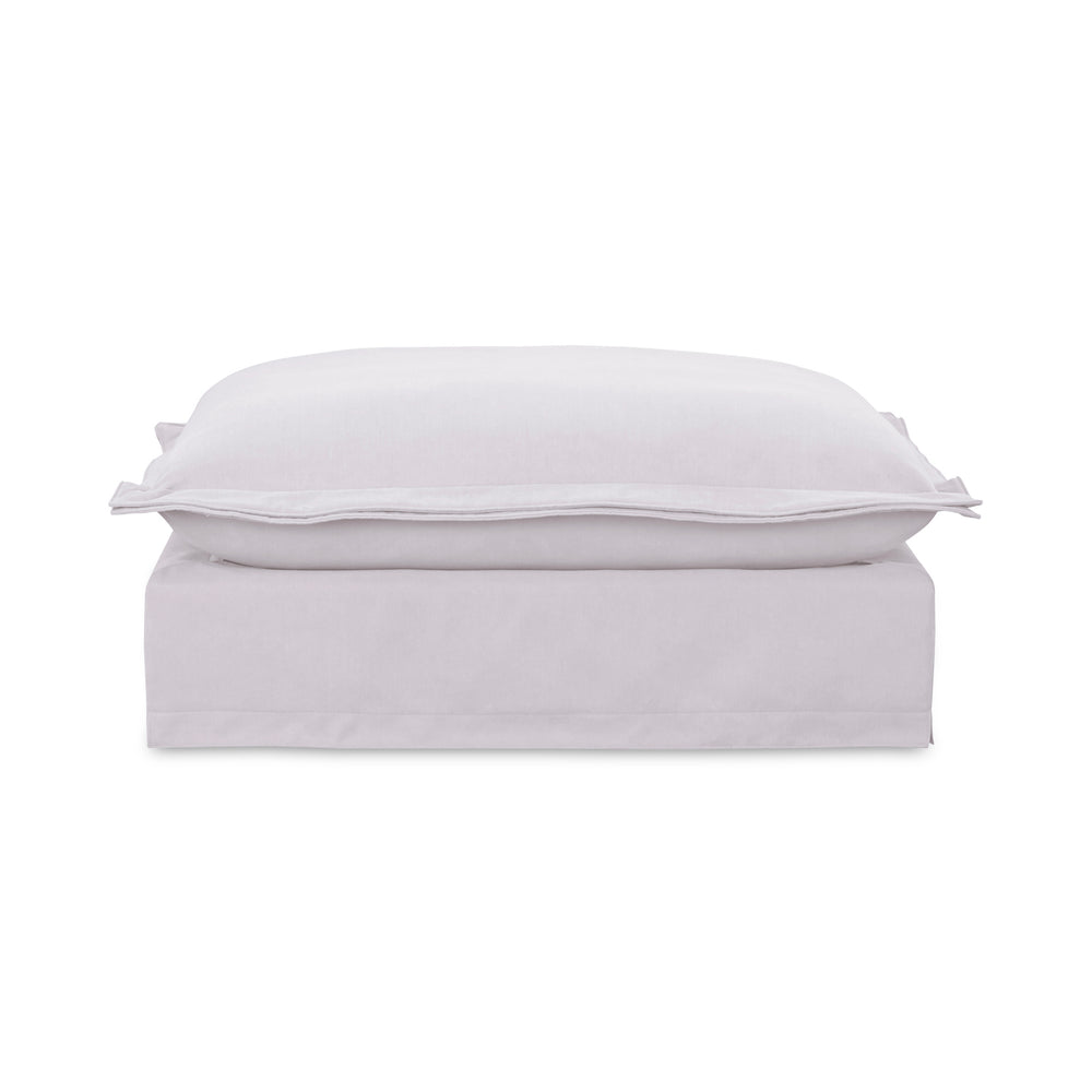 Moe's Olivia Ottoman in LiveSmart White Fabric