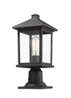Portland 1 Light Outdoor Pier Mount Light in Black Finish