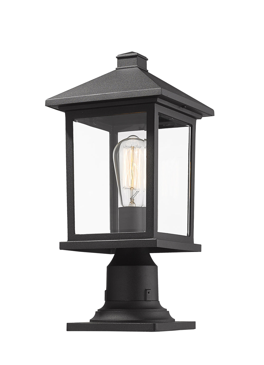 Portland 1 Light Outdoor Pier Mount Light in Black Finish