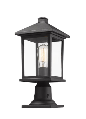 Portland 1 Light Outdoor Pier Mount Light in Black Finish